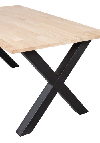 WOOOD Tablo spisebord, rektangulrt - naturlig eik og sort stl (160x90)