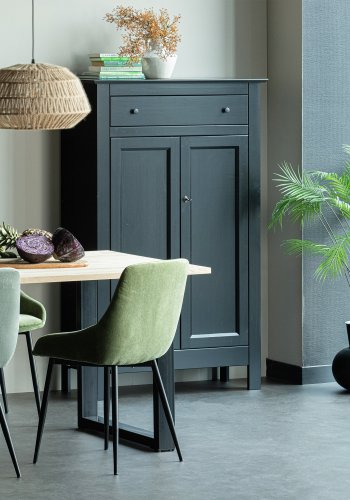 WOOOD Tablo spisebord, rektangulrt - naturlig eik og sort stl (160x90)