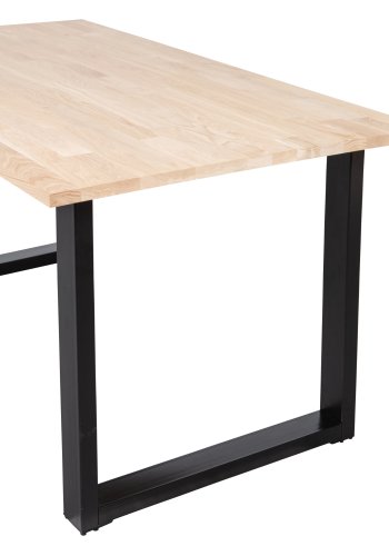 WOOOD Tablo spisebord, rektangulrt - naturlig eik og sort stl (160x90)