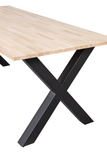 WOOOD Tablo spisebord, rektangulrt - naturlig eik og sort stl (200x90)