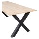 WOOOD Tablo spisebord, rektangulrt - naturlig eik og sort stl (200x90)