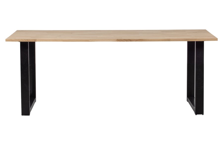 WOOOD Tablo spisebord, rektangulrt - naturlig eik og sort stl (200x90)