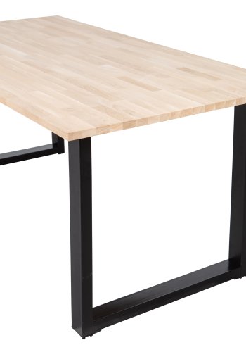 WOOOD Tablo spisebord, rektangulrt - naturlig eik og sort stl (200x90)