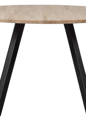 WOOOD Tablo spisebord, rundt - naturlig eik og sort stl (120)