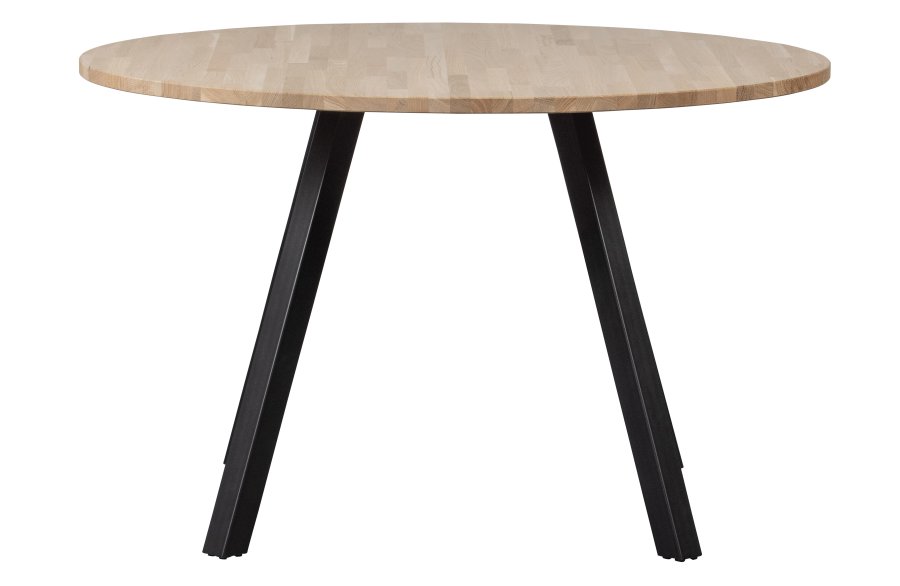 WOOOD Tablo spisebord, rundt - naturlig eik og sort stl (120)