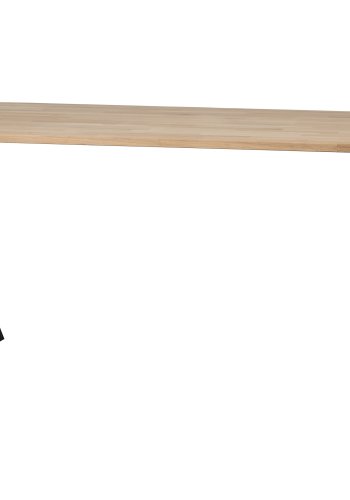 WOOOD Tablo spisebord, ovalt - naturlig eik og sort stl (220x90)