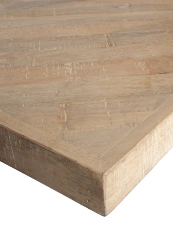 WOOOD Tablo fiskebein spisebord, rektangulrt - hvitkalket mangotre og stl (200x90)