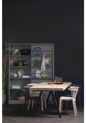 WOOOD Tablo fiskebein spisebord, rektangulrt - hvitkalket mangotre og stl (200x90)