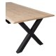 WOOOD Tablo trestamme spisebord, m. blgekant, rektangulrt - naturlig eik og sort stl (180x90)
