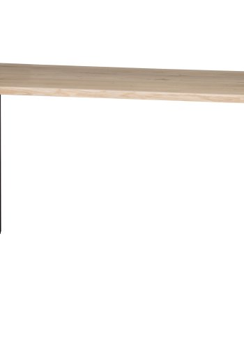 WOOOD Tablo trestamme spisebord, m. blgekant, rektangulrt - naturlig eik og sort stl (180x90)