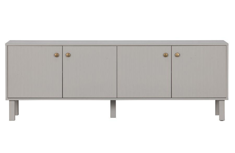 WOOOD Madu TV-bord, m. 4 drer og 2 hyller - skygr furu og metall (160x46)