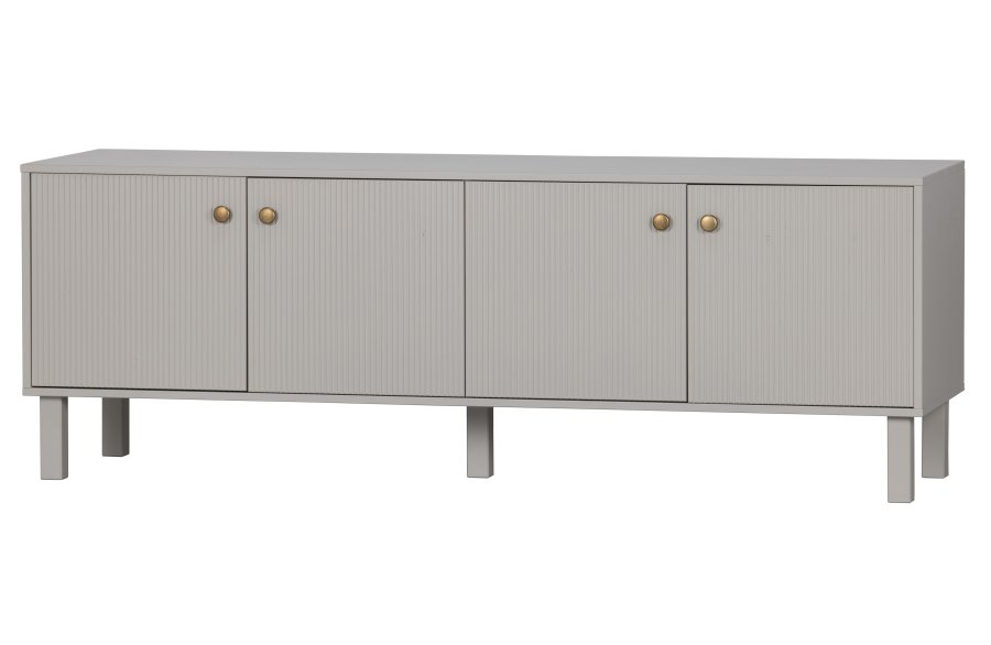 WOOOD Madu TV-bord, m. 4 drer og 2 hyller - skygr furu og metall (160x46)