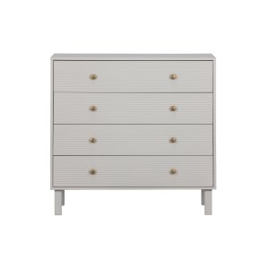 WOOOD Madu kommode, m. 4 skuffer - skygr fyrretr og metal