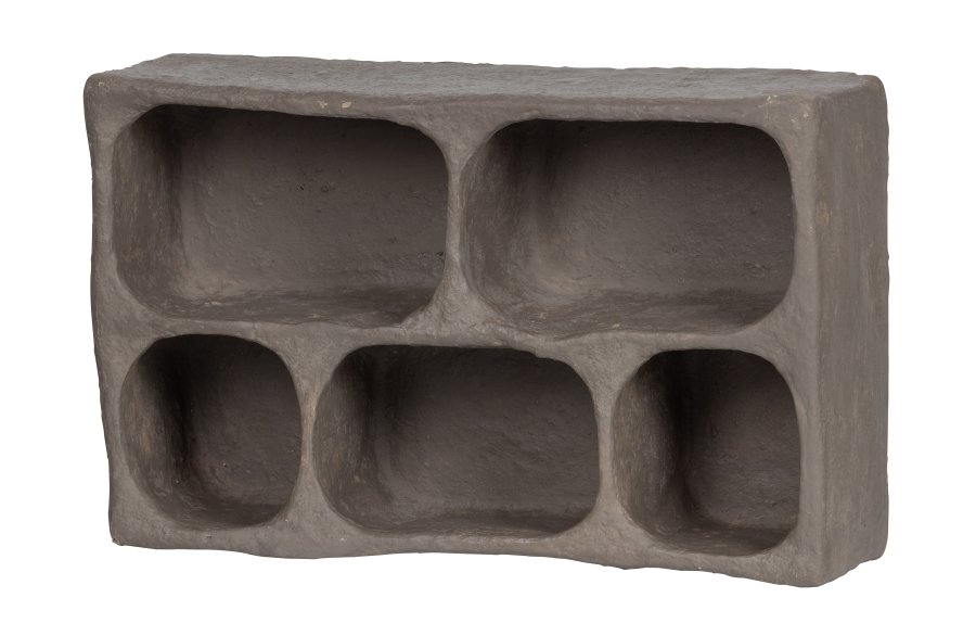 WOOOD Collection vegghylle, rektangulr - gr pappmache