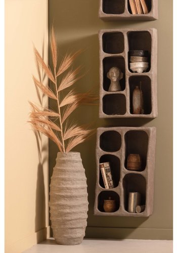 WOOOD Collection vegghylle, rektangulr - gr pappmache