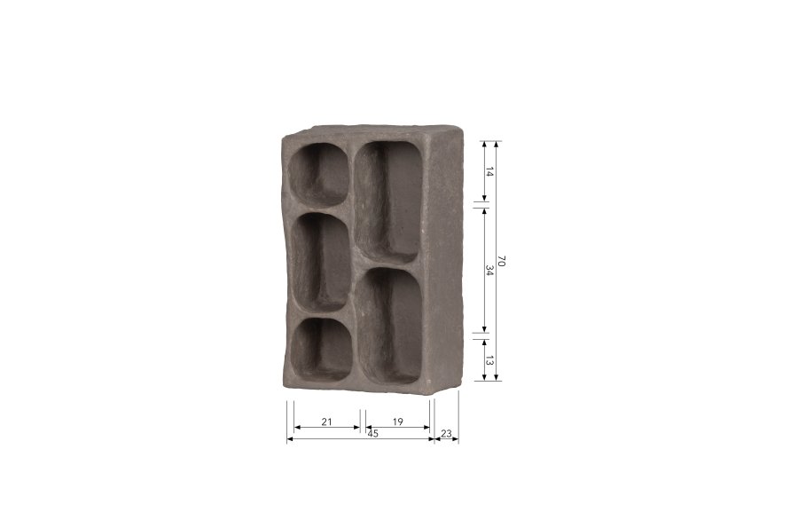 WOOOD Collection vegghylle, rektangulr - gr pappmache