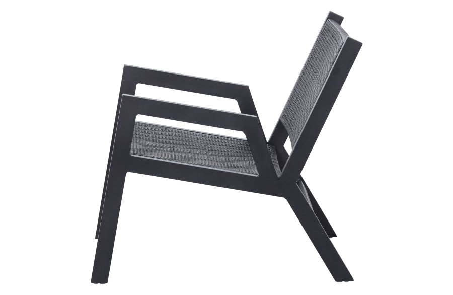 WOOOD Pem hagestol, med armlener - sort aluminium 