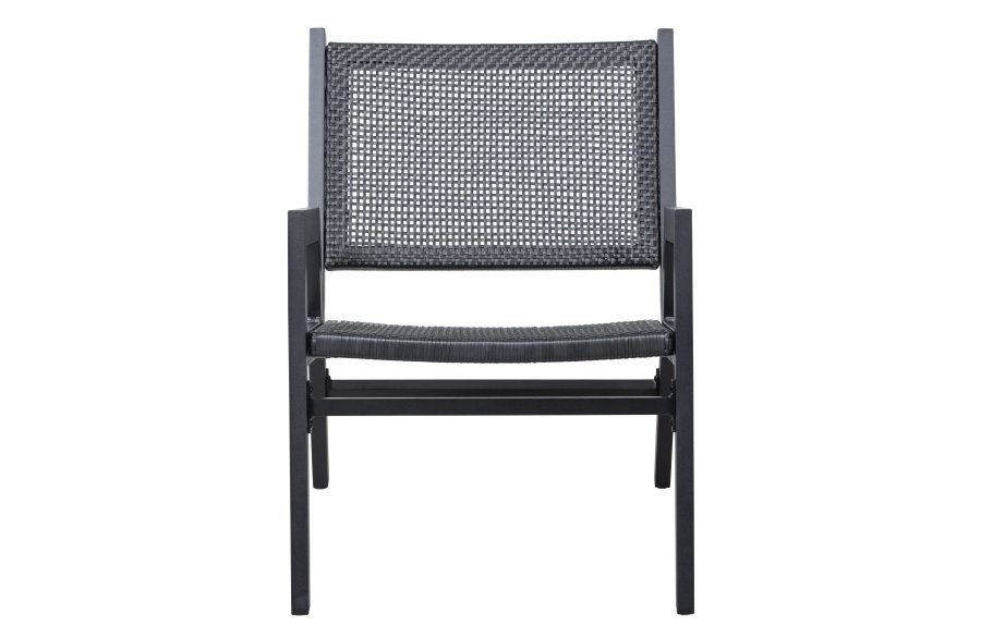 WOOOD Pem hagestol, med armlener - sort aluminium 