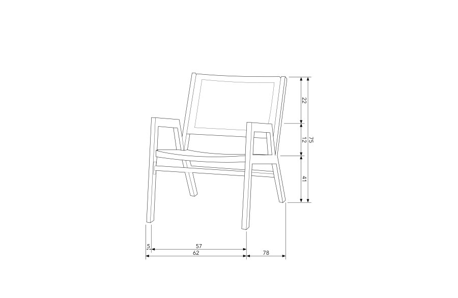 WOOOD Pem hagestol, med armlener - sort aluminium 
