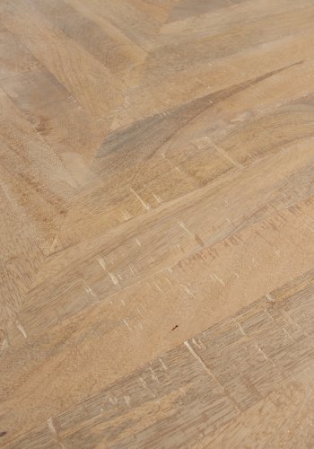 WOOOD Tablo fiskebein spisebord, rektangulrt - hvitkalket mangotre og stl (180x90)