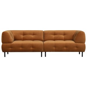 WOOOD EXCLUSIVE Lloyd 4 pers. sofa - kanel vasket fljl og sort metal