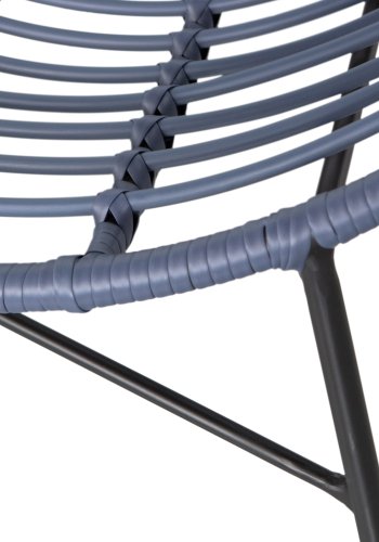 WOOOD Jane utendrs lenestol - blekksort polyetylen og svart stl