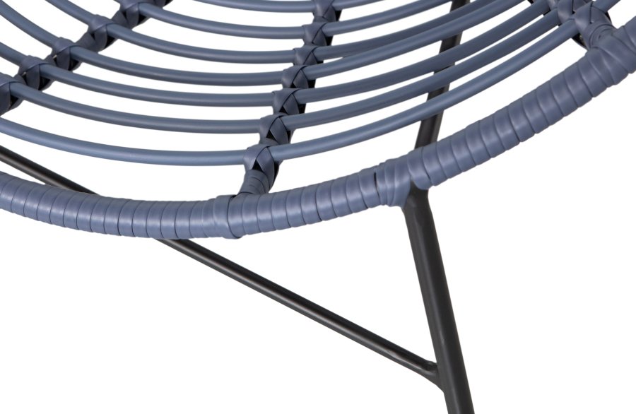 WOOOD Jane utendrs lenestol - blekksort polyetylen og svart stl