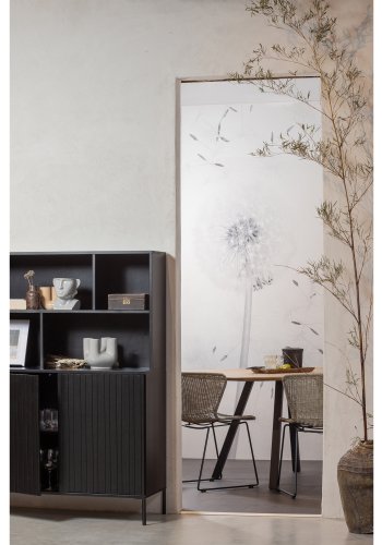 WOOOD Wings spisebordsstol - natur polyesterrattan og sort stl