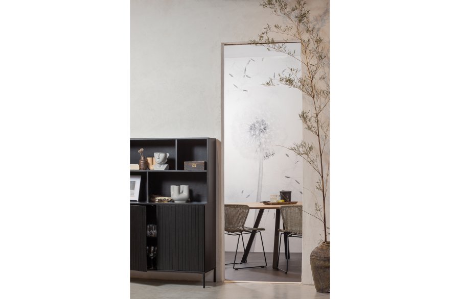 WOOOD Wings spisebordsstol - natur polyesterrattan og sort stl