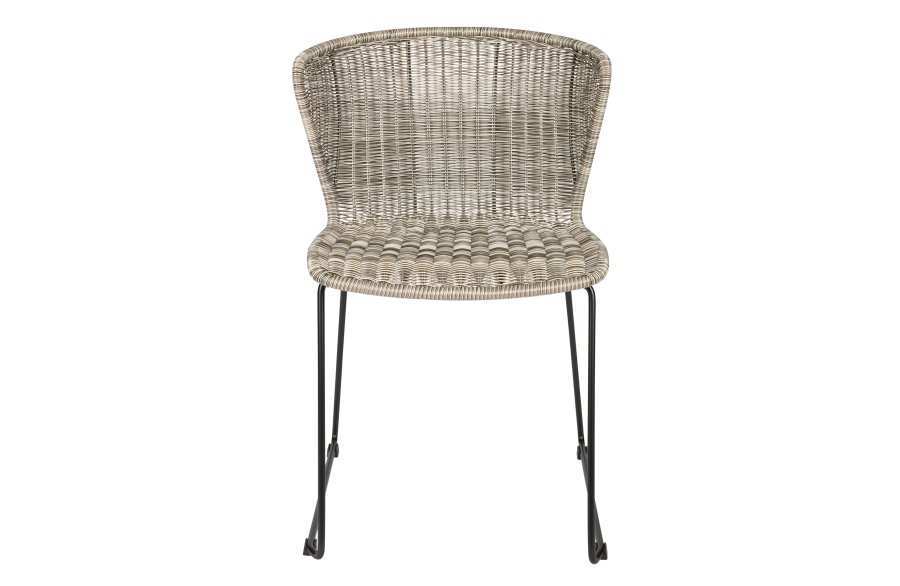 WOOOD Wings spisebordsstol - natur polyesterrattan og sort stl