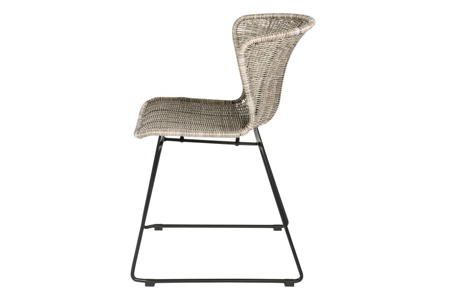 WOOOD Wings spisebordsstol - natur polyesterrattan og sort stl