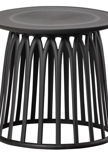 WOOOD Boy sidobord f&ouml;r in- och utv&auml;ndigt, runt - svart plast (�50)