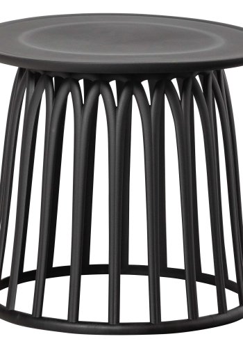 WOOOD Boy sidobord f&ouml;r in- och utv&auml;ndigt, runt - svart plast (�50)