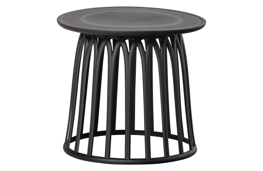 WOOOD Boy sidobord f&ouml;r in- och utv&auml;ndigt, runt - svart plast (�50)