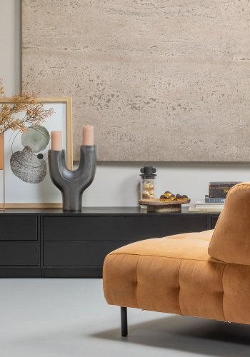 WOOOD EKSKLUSIV Lloyd lenestol - kanelvasket flyel og svart metall