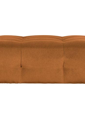 WOOOD EKSKLUSIV Lloyd-puff, firkantet - kanelvasket flyel og svart metall (90x90)