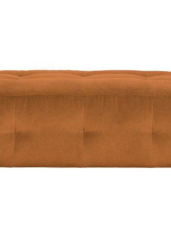 WOOOD EKSKLUSIV Lloyd-puff, firkantet - kanelvasket flyel og svart metall (90x90)