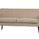 WOOOD Rocco sofa - ekte polyester teddystoff og svart bketre