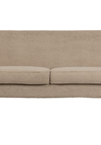 WOOOD Rocco sofa - ekte polyester teddystoff og svart bketre