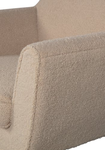 WOOOD Rocco lenestol - ekte polyester teddystoff og svart bketre