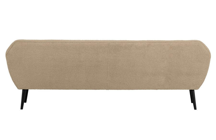 WOOOD Rocco XL sofa - ekte polyester teddystoff og svart bketre