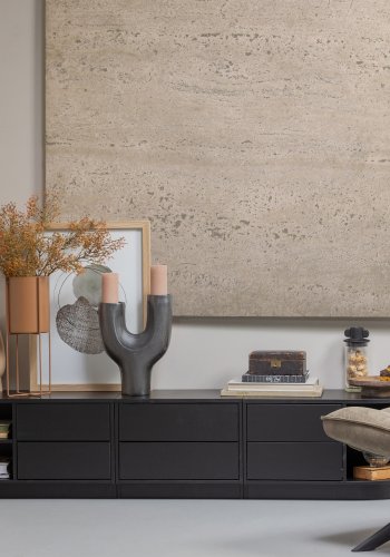 WOOOD EXCLUSIVE Finca TV-skap, m. 2 trykk for  pne skuffer - svart furu