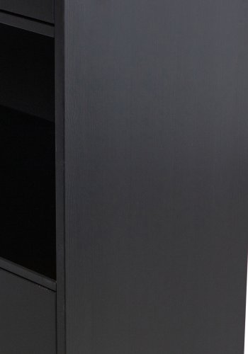 TRE EKSKLUSIV Finca skap, m. 2 drer, 3 hyller, 1 pent rom - dyp svart furu (B:40)