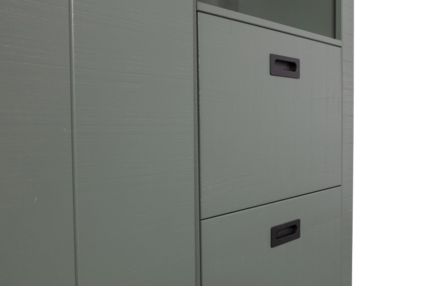 VTWONEN Slide lveskap, m. 1 skyvedr, 4 skuffer og 4 hyller - spefuru