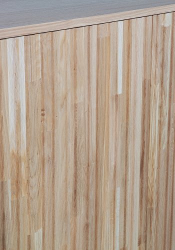 WOOOD EKSKLUSIV Ny Gravure skjenk, m. 4 trykk for  pne drer - naturlig eikefiner og svart metall (B:200)