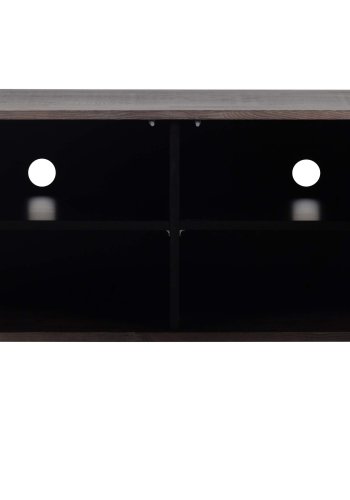 WOOOD EKSKLUSIV Ny Gravure TV-bord, m. 2 trykk for  pne drer - espresso askefiner/svart metall (B:100)