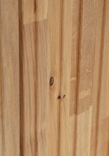 WOOOD EKSKLUSIV Ny Gravure TV-bord, m. 2 trykk for  pne drer - naturlig eikefiner og svart metall (B:100)