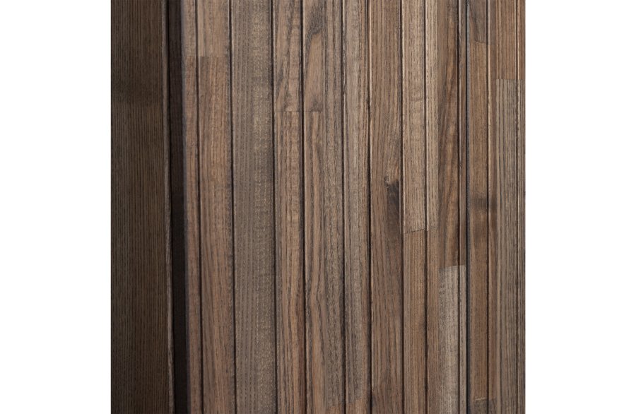 WOOOD EKSKLUSIV Nytt gravure skap, m. 2 trykk for  pne drer, 1 skuff - espresso askefiner/svart metall