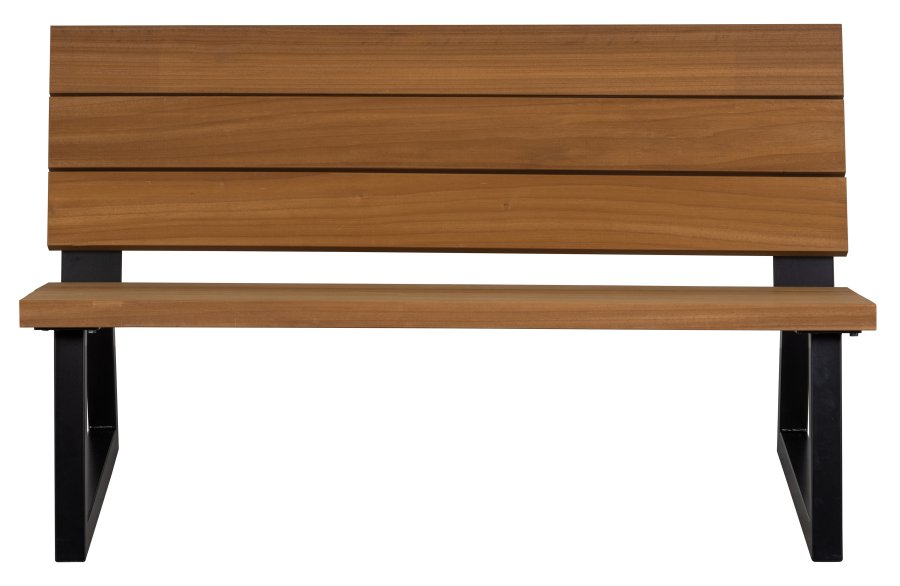 WOOOD Banco hagebenk - naturlig tre og sort metall