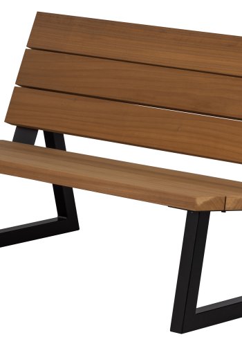 WOOOD Banco hagebenk - naturlig tre og sort metall